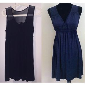 💰Metropark navy Mini Dress V-neck mesh shoulder